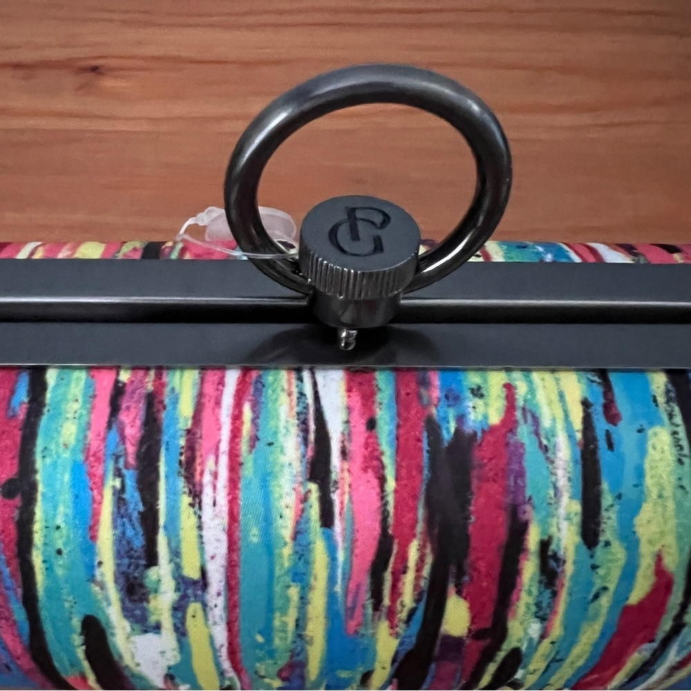 Prabal Gurung Colorful Striped Metal Clutch/ Bag - NWT - Picture 4 of 12